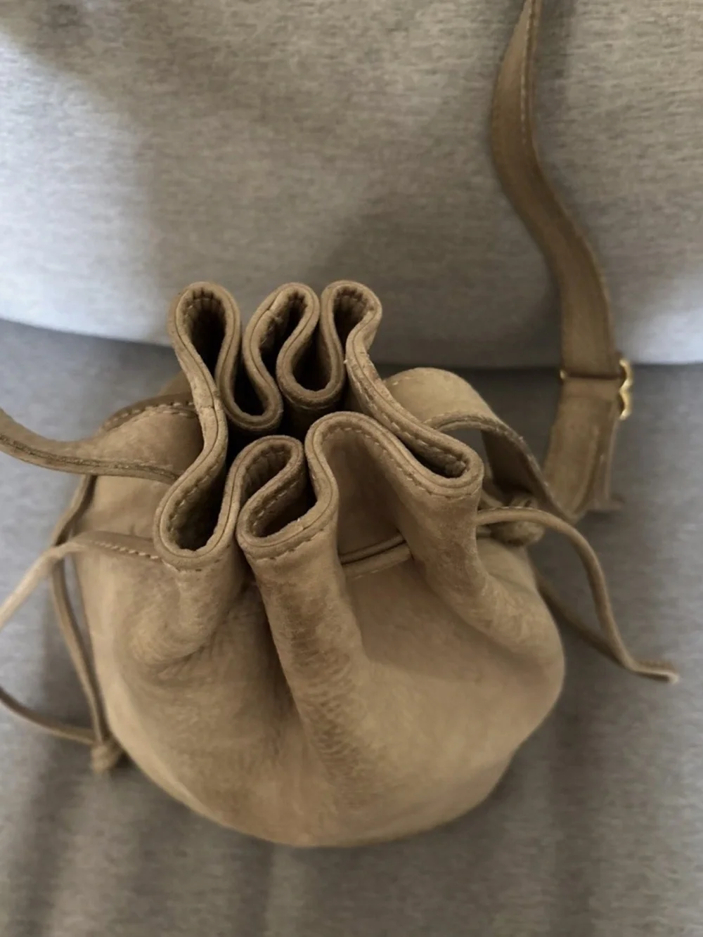 COACH Vintage Sonoma Drawstring Pebbled Nubuck Tan Leather Bucket Bag Purse 4931